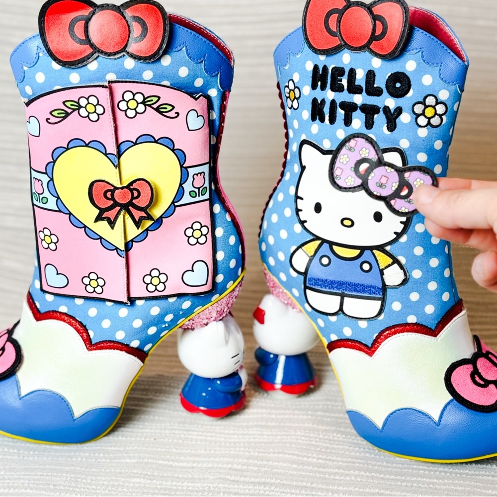 Irregular Choice Hello Kitty Dress Up Character Heel Boots Size 39 Rare Collab - Picture 2 of 10